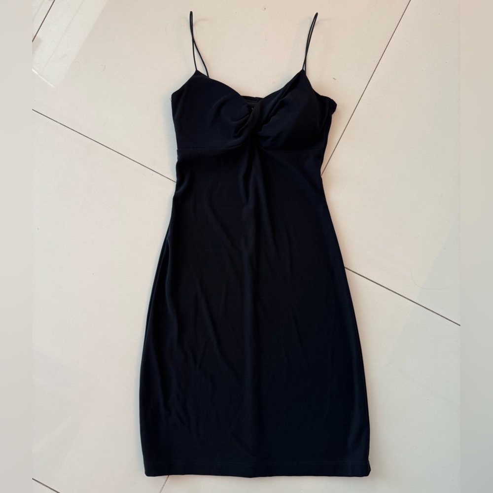 My Michelle Black Spaghetti Strap Slip Dress